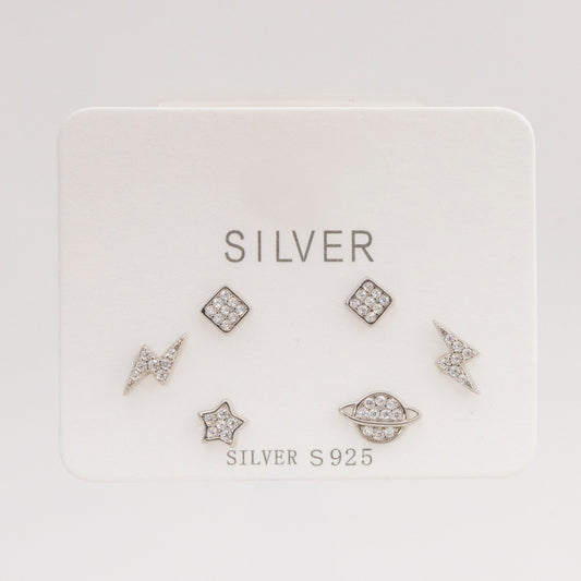 Set de Aretes Galaxia Brillante – 3 pares PLAOR-DO3-2