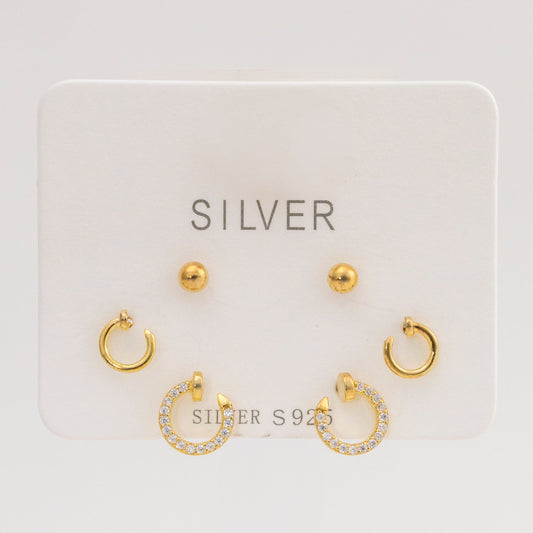Set de Aretes Luz Dorada – 3 pares PLAOR-DO3-3