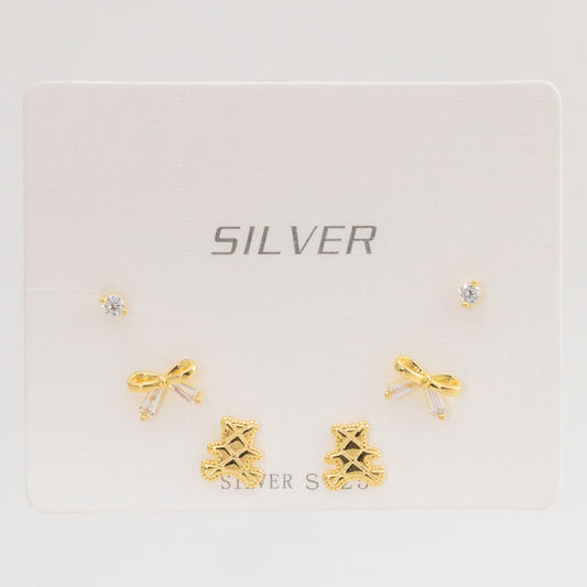 Set de Aretes Dulce Encanto – 3 pares PLAOR-DO3-4