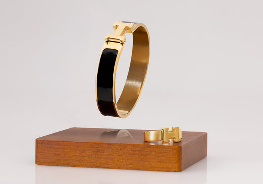 Set Pulsera y Anillo Negro H3rmes SPAH04