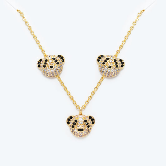 Set Cadena y Aretes Oso Panda LATSE65