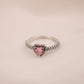 Anillo en plata corazón rosa AP19