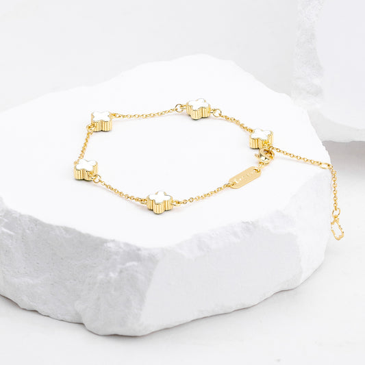 Pulsera Mini Trebol Blanco VCP31