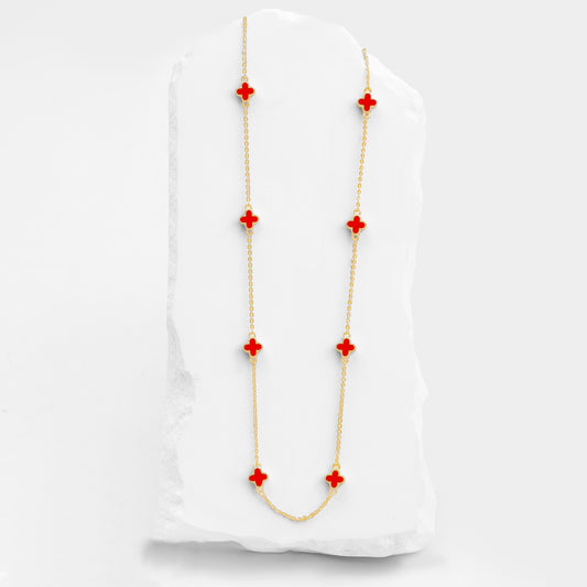 Cadena Mini trébol Roja VCAD21