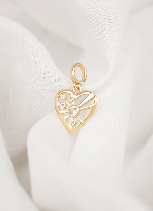 Dije Medallón Corazón y Rayos CH22