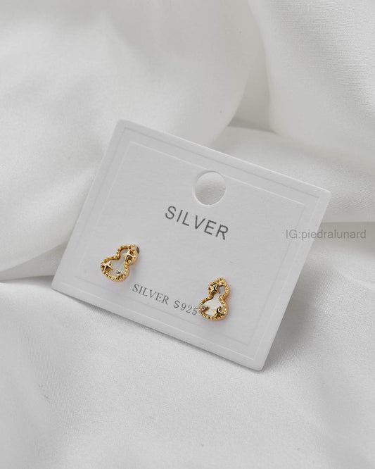 Arete baño de oro estrellas y circonita A02