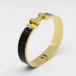 Pulsera Negra Rígida Herm€s Stainless Steel HM07