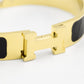 Pulsera Negra Rígida Herm€s Stainless Steel HM07