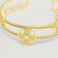 Pulsera Rígida Abierta Louis Vuitt0n Baño De Oro PB05