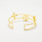 Pulsera Rígida Abierta Louis Vuitt0n Baño De Oro PB05