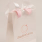 shopping blanco pequeño moño rosa Piedra Luna (ideal para anillo o dije) EM07