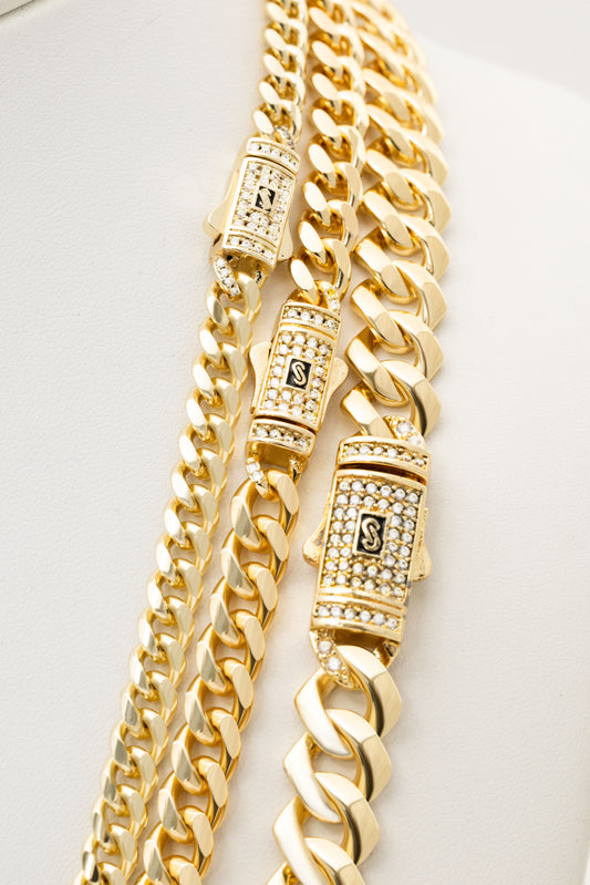 Pulsera Baño De Oro Cubana Mon4co M9-18CM