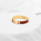 Pulsera Roja Rígida Herm€s Stainless Steel HM09