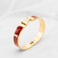 Pulsera Roja Rígida Herm€s Stainless Steel HM09