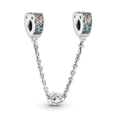 Cadena de seguridad corazon y colores CH309
